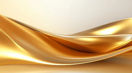 Fotobehang Abstract gold curve lines backgound © IgitPro
