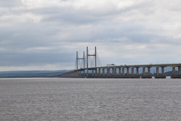 Fototapeta premium the prince of wales bridge carrying the M4 across the Severn estuary
