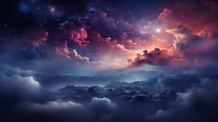 Dreamy gradient galaxy background with a mix of light and dark shades. AI generate