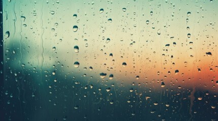 Window with water droplets, vibrant colors, smooth gradients.