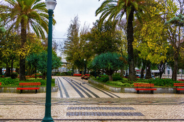 Tavira, Portugal, 15th December 2019. A well planted public park in the centre of Tavira, Portugal.