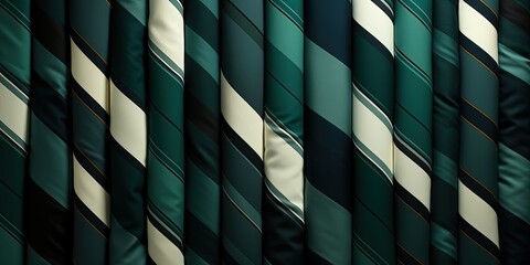 Dynamic Green and White Striped Pattern with Intriguing Interplay of Light and Shadow