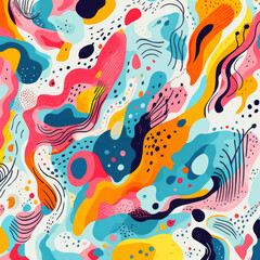 Fototapeta na wymiar Colorful modern hand drawn trendy abstract pattern