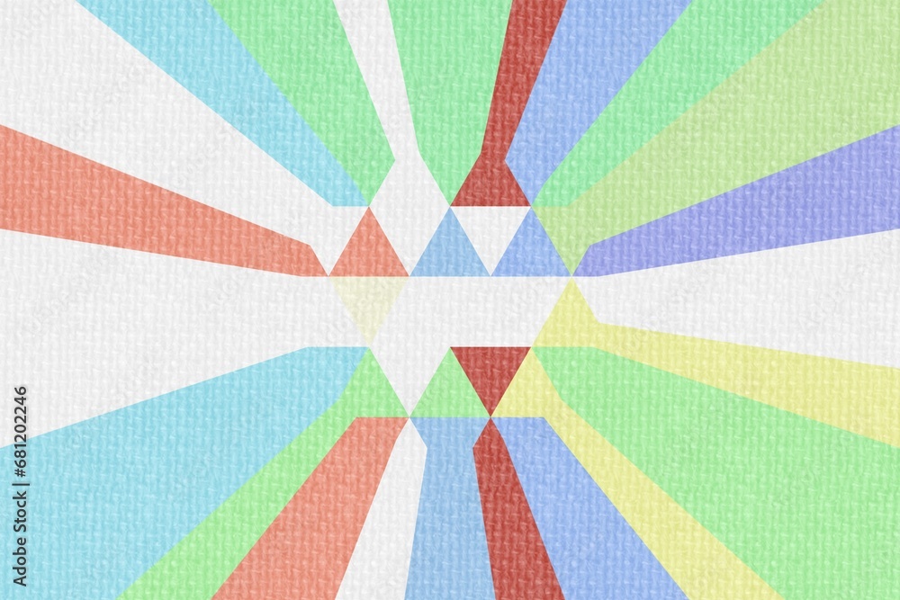 Poster abstract background with multicolored geometric shapes on canvas texture. illustration for your desi