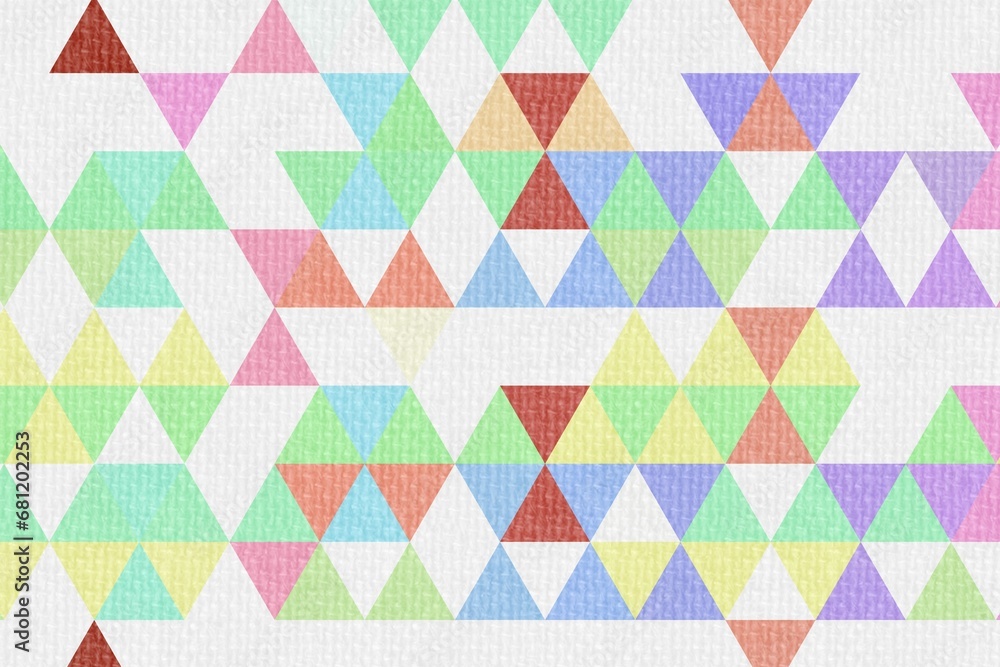 Aufkleber abstract background with multicolored geometric shapes on canvas texture. illustration for your desi