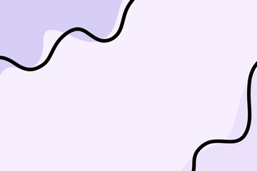 Abstract purple background with black wavy lines. Illustration for your design, simple style
