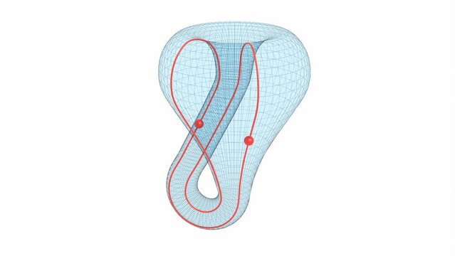 topology geometry mathematical object 3d representation. Also called klein bottle represents a non orientable surface like the mobius strip, universe shape dimension or a continuous surface