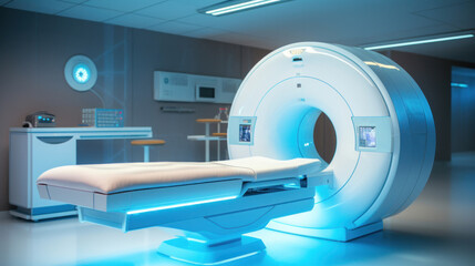 Advanced mri or ct scan medical diagnosis machine at hospital lab. - obrazy, fototapety, plakaty