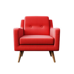 A rich red armchair with plush comfort, perfect for modern and chic interiors.