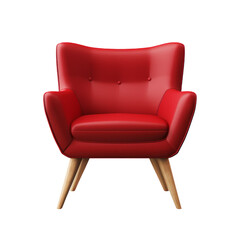 Obraz na płótnie Canvas A rich red armchair with plush comfort, perfect for modern and chic interiors.