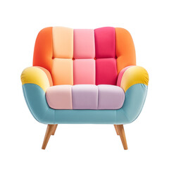 Elegant striped armchair in soft pastel hues, ideal for a light and modern interior.