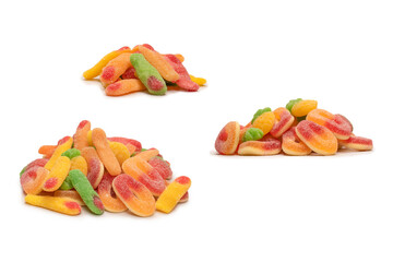 Jelly candys isolated on  white background.