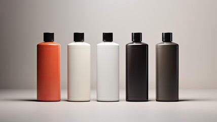hair treatment bottle packaging in a modern minimalist style, clean lines, simple aesthetics, and a sophisticated presentation that aligns with contemporary beauty standards.