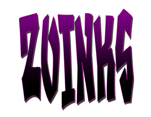 Zoinks illustrated in 3d design gradient color with transparent background.