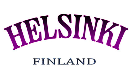 Illustration of the name of Finland with the name of the capital Helsinki. Transparent background file.