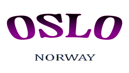 Illustration of the name of Norway with the name of the capital Oslo. Transparent background file.