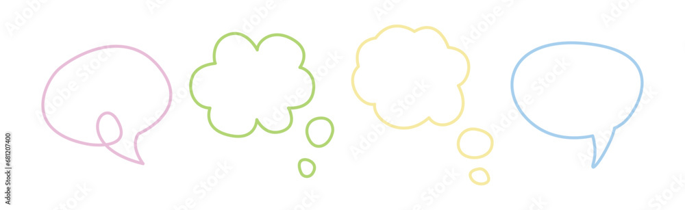 Poster colorful empty speech bubble and balloon vector set