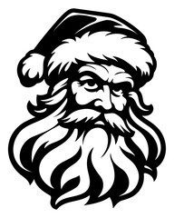 Head of Santa Claus vector illustration, santa claus portrait