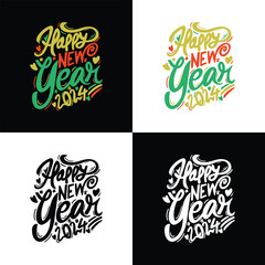 Happy New Year 2024 - Happy New Year T-shirt Design, Handmade calligraphy illustration, Illustration for prints on t-shirts, Mug and bags, posters, SVG design