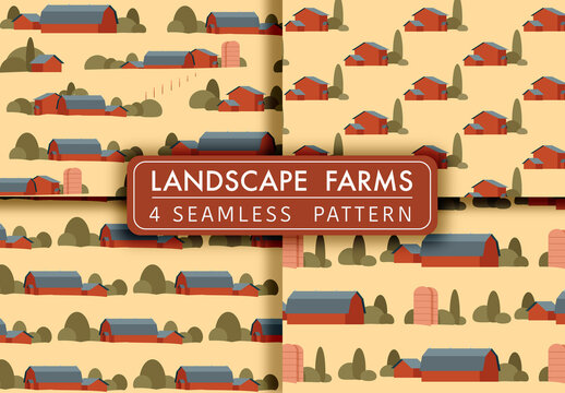 Mockup of 4 repeatable customizable farmhouse motifs