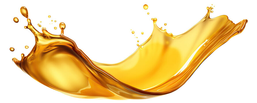 Golden oil splash cut out
