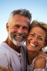 Fototapeta premium Una pareja madura, actual y moderna. Concepto de estilo de vida. Generado por IA