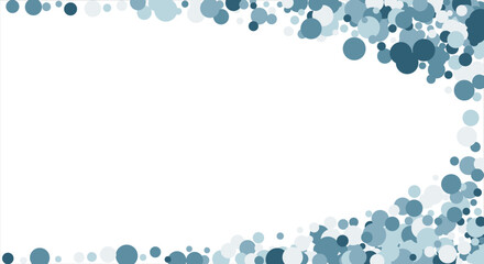 Bubbles pattern Frame Blue banner web. Colored Background. Vector illustration.