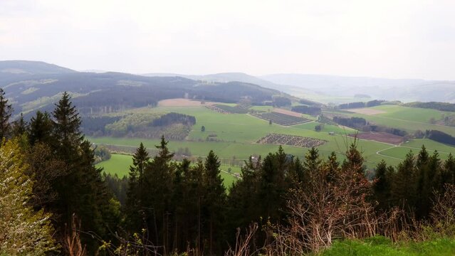 the landscape of the sauerland near bruchhausen germany video