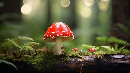 red poisonous fly agaric mushroom. - Powered by Adobe