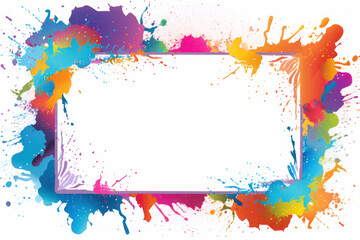 Creative Frame Design with Colorful Splash
