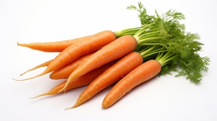 bunch of carrots on a white background.