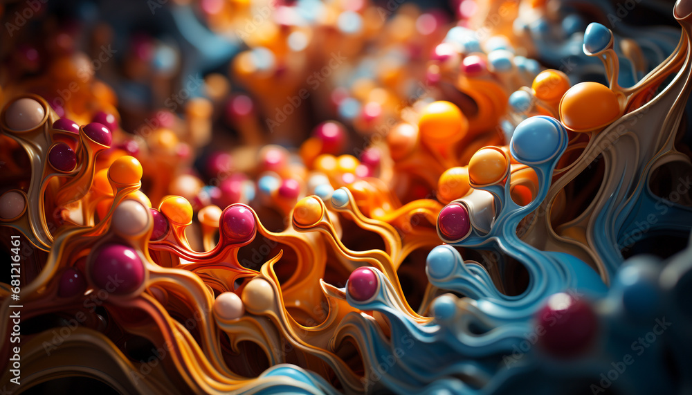 Poster vibrant underwater fish create a colorful abstract nature pattern generated by ai