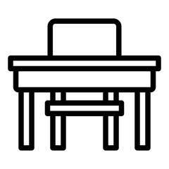 Desk Chair black outline icon
