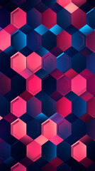 A repeating pattern of navy and pink hexagons