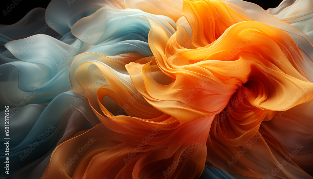 Poster abstract backdrop with smooth, flowing vibrant colors in motion generated by ai