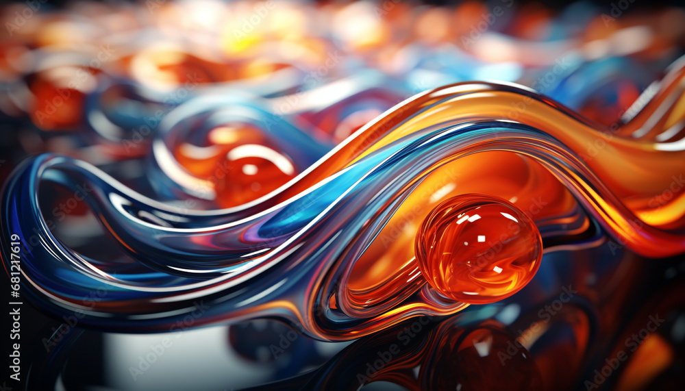 Aufkleber futuristic wave pattern in vibrant colors creates a modern backdrop generated by ai