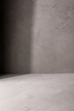 Dark gray plaster surface corner