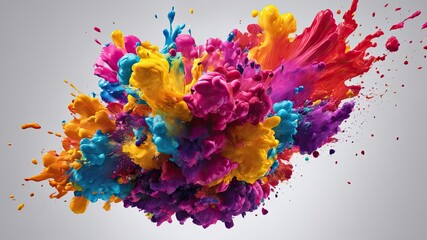 Colorful liquid paint explosion backdrop, abstract illustration