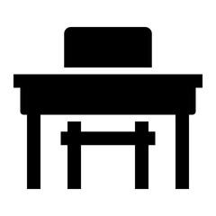 Desk Chair black solid glyph icon