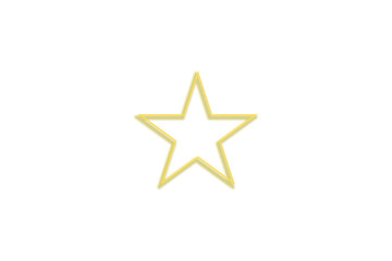 gold star isolated. Single gold star on transpatent background