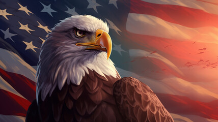 american eagle on usa flag