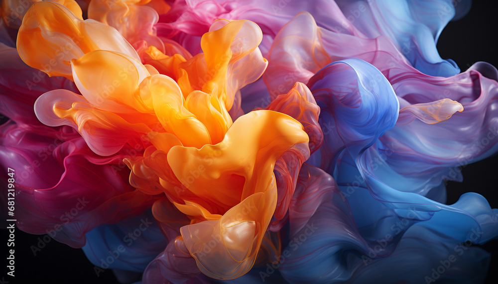 Poster abstract colors in vibrant paint create a futuristic fantasy backdrop generated by ai