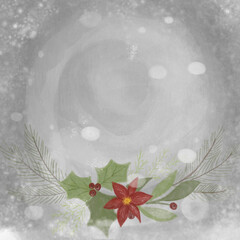 Weihnachten Hintergrund Stern Blumen Schnee
