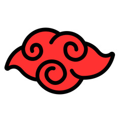 Cloud Colored Outline Icon Design Vector