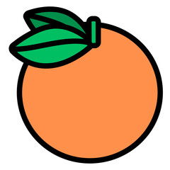 Orange Colored Outline Icon Design Vector