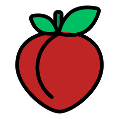 Peach Colored Outline Icon Design Vector