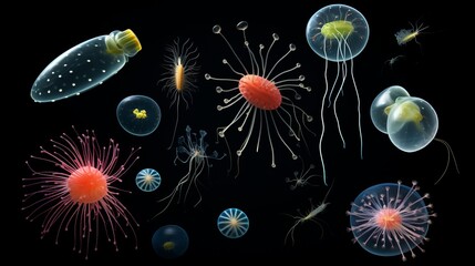 Sea underwater fictional creatures. Undersea world.