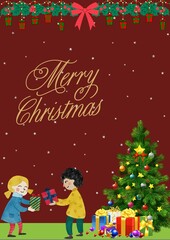 Fototapeta na wymiar Greeting card for a merry Christmas