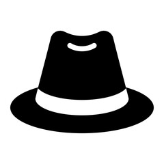 Hat black solid glyph icon