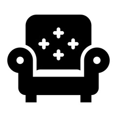 Armchair black solid glyph icon